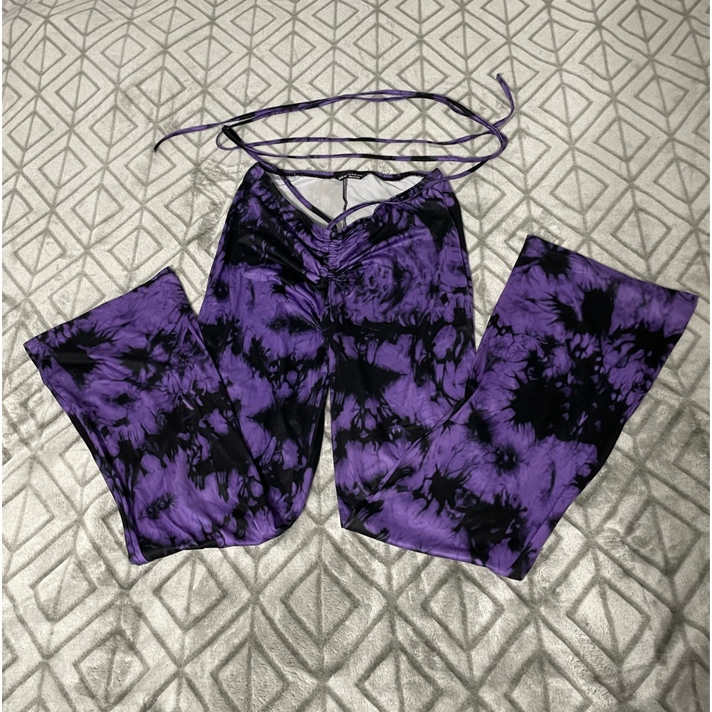 Purple Tie Dye Flare Leggings